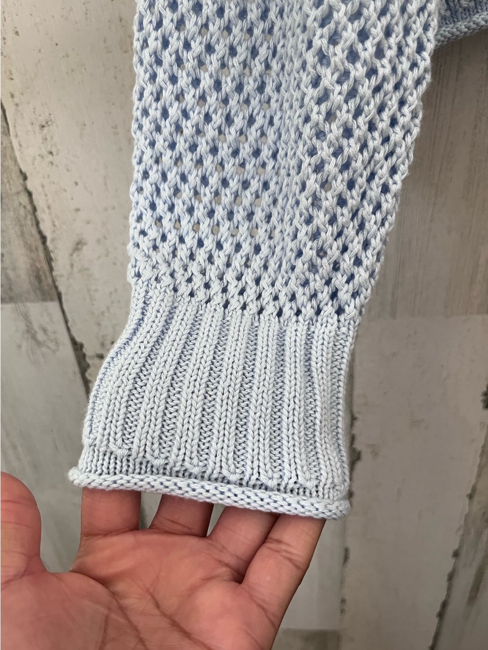 aerie Cropped Light Blue Half-Zip Knit Sweater small Nwt - Picture 8 of 8
